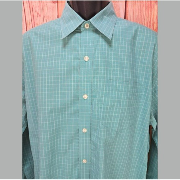 L.L. Bean Mens Wrinkle-Resistant Dress Shirt Large Turquoise - Picture 3 of 6